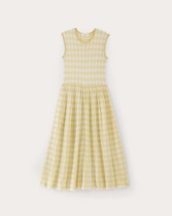 Alternative view of The Knit Pleated Dress | Bone / Parsnip Gingham
