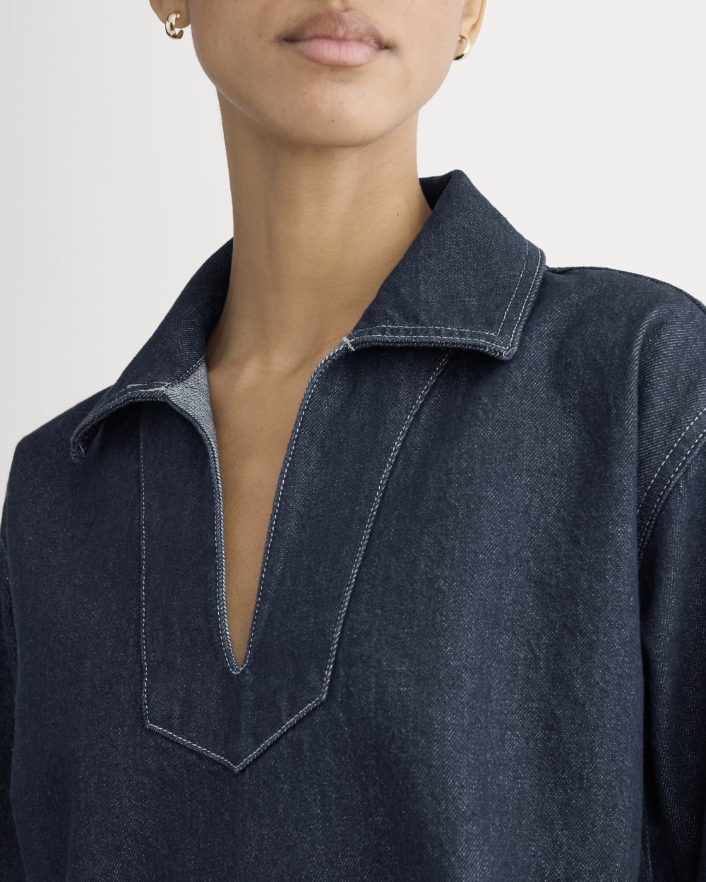 The Cropped Denim Tunic | Tungsten Rinse - Image 4
