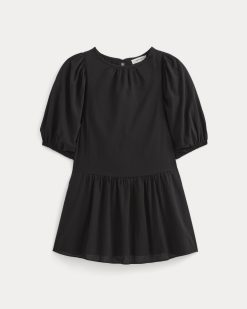 Alternative view of The Gauze Puff-Sleeve Mini Dress | Black