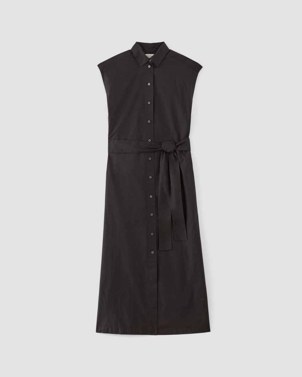 The Supima® Cotton Short-Sleeve Shirt Dress | Black - Image 2