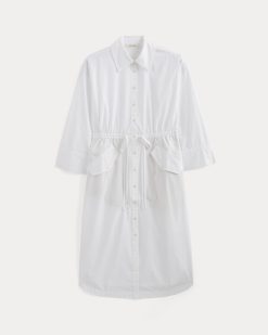 Alternative view of The Drawcord Shirtdress in Ultrasoft Cotton | White