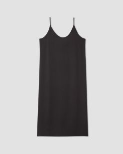 Alternative view of The Hammered Satin Slip Dress | Black