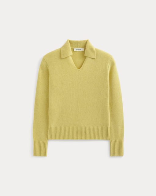 Alternative view of Cashmere Polo Sweater | Double Cream Heather