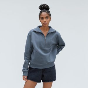 Alternative view of The Track Half-Zip | Faded Blue