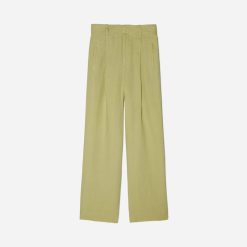The Linen Way-High® Drape Pant | Leek