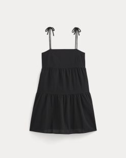 Alternative view of The Gauze Mini Tiered Dress | Black
