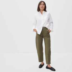 Alternative view of The Utility Barrel Pant | Dark Moss | Regular