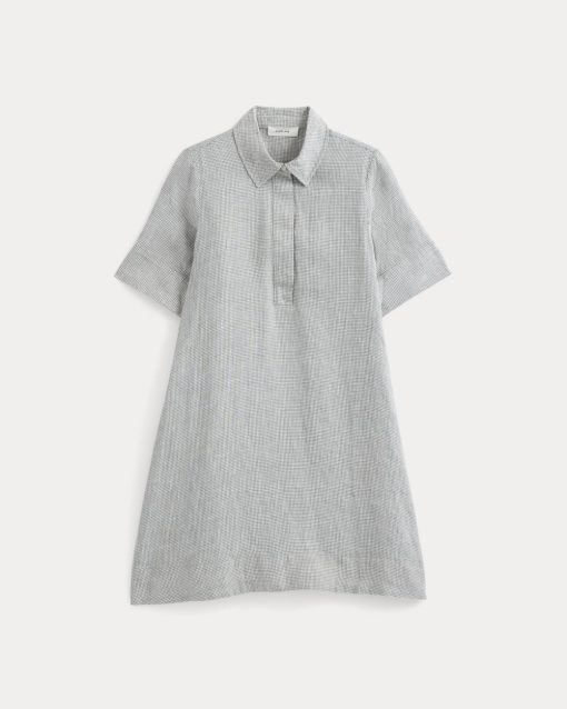 Alternative view of Mini Popover Shirtdress in Linen | Agave / Bone