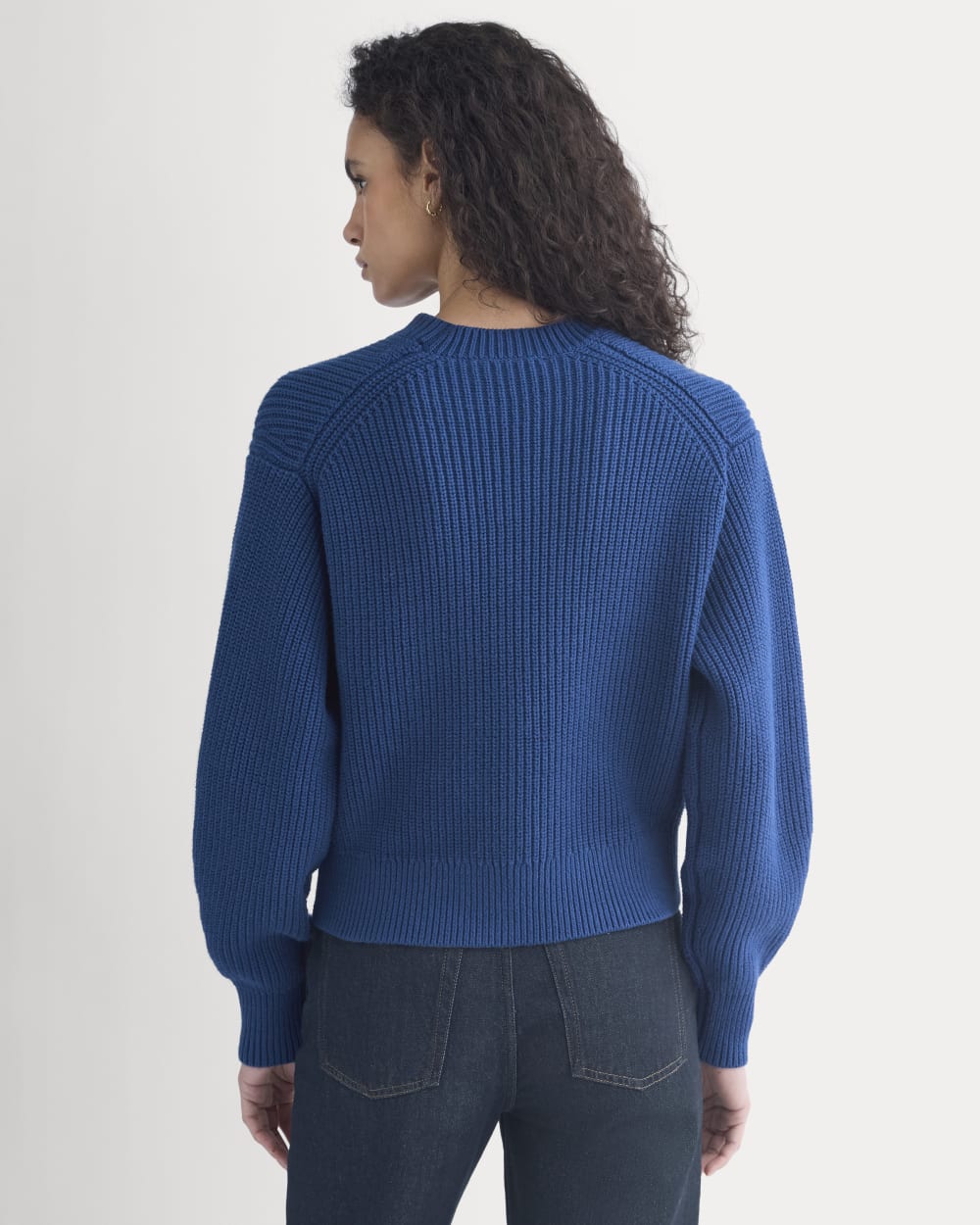 Cropped Ribbed Crew in Everyday Cotton | Estate Blue - Image 5