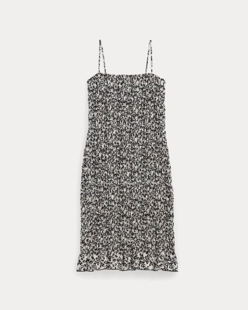 Alternative view of The Smocked Column Dress | Bone / Black Floral