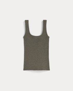 Alternative view of The Luxe Rib Square-Neck Tank | Heathered Fatigue