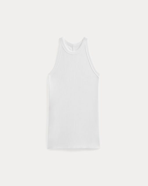Alternative view of Luxe Rib Racerback Tank | White