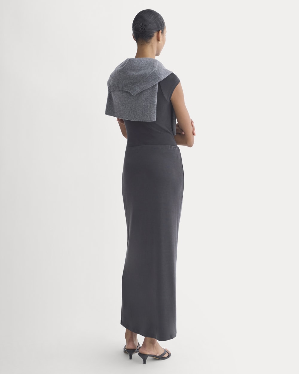 Maxi Skirt in Butterknit | Black - Image 4