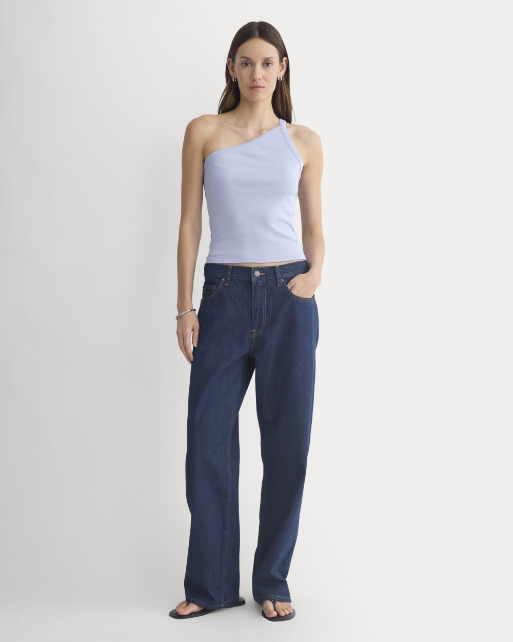 RetroSoft Cotton One-Shoulder Tank | Aleutian - Image 3