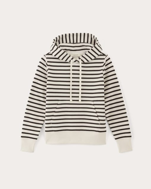 Alternative view of The Off-Duty Terry Hoodie | Bone / Black