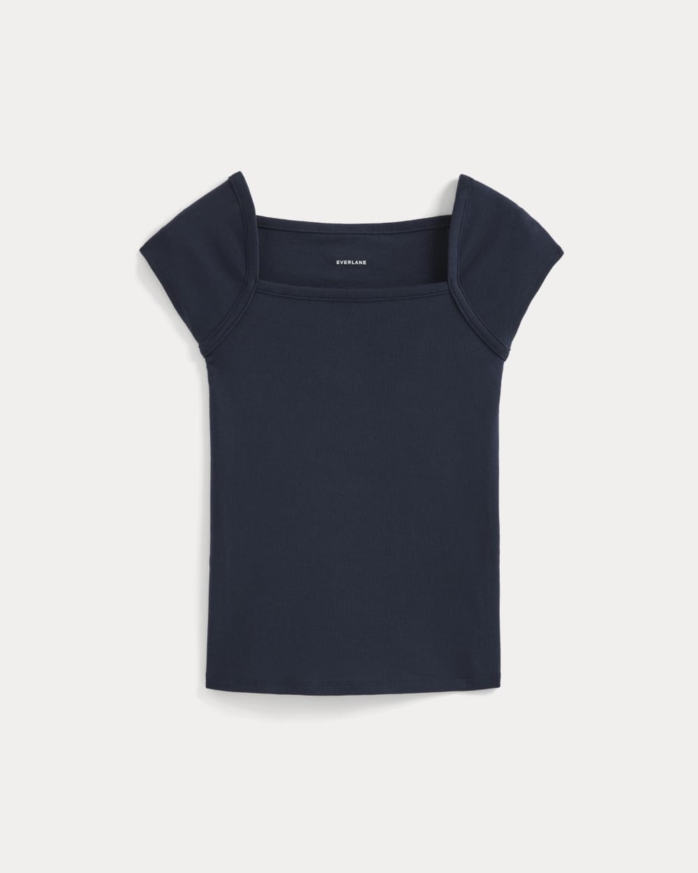 RetroSoft Cotton Square-Neck Tee | Navy - Image 2