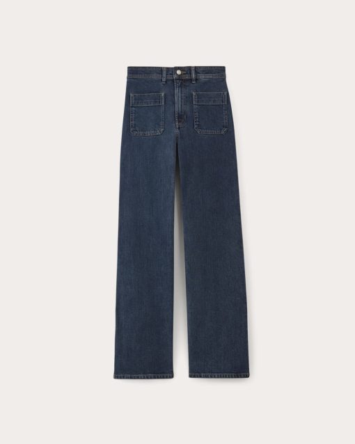 Alternative view of The '70s Wide Jean | Indigo Rinse