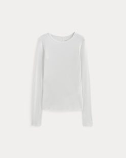 Alternative view of The Luxe Rib Long-Sleeve Crew | White