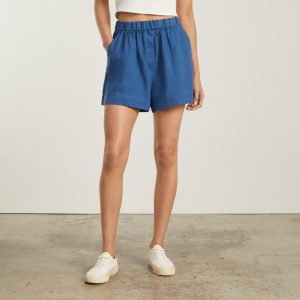 Alternative view of The Linen Boxer Short | Deep Blue