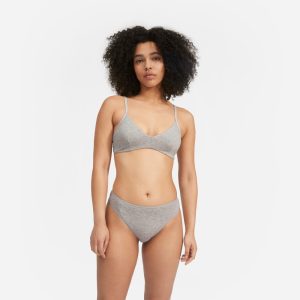 Alternative view of The Cotton Bralette |  Heathered Grey