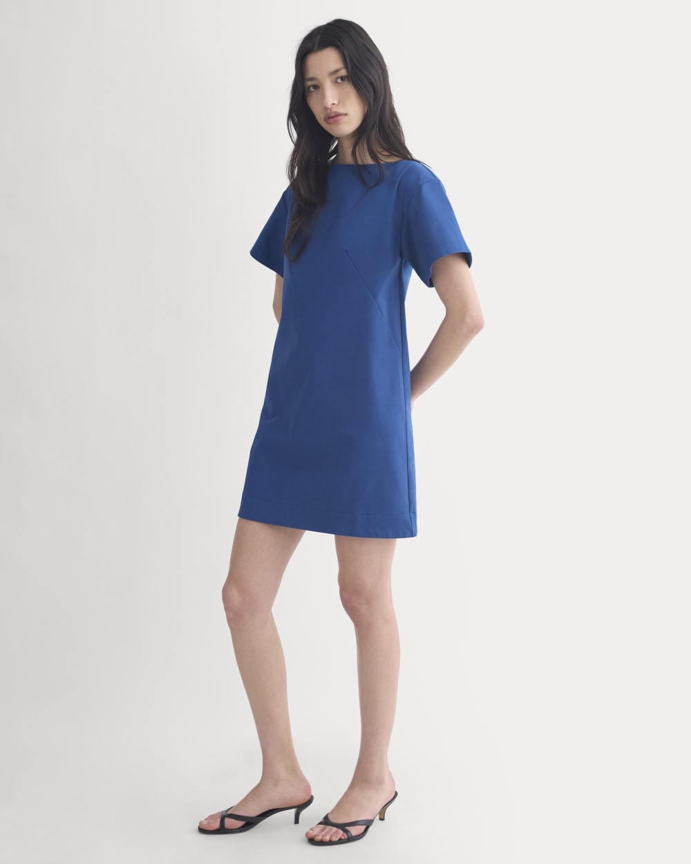 Boatneck Mini Dress | Estate Blue - Image 3