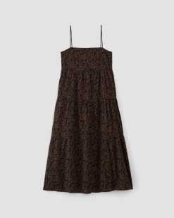 Alternative view of The Gauze Tiered Dress | Black / Cocoa Small Floral