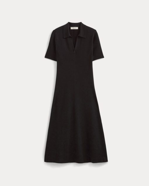 Alternative view of The Knit Polo Dress | Black