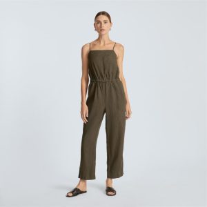 Alternative view of The Linen Shoestring Jumpsuit | Beech