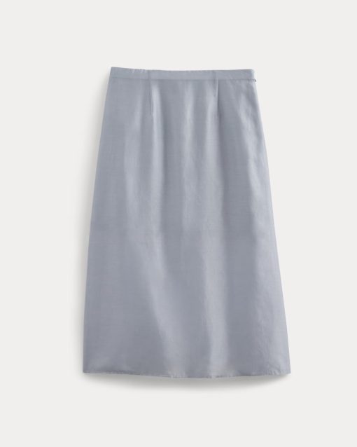 Alternative view of Midi Skirt in Cotton-Silk Organza | Kentucky Blue