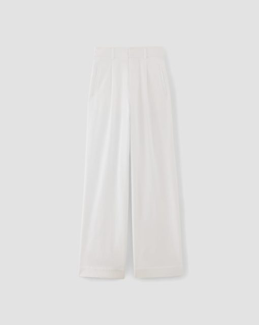 Alternative view of The Draper Pleated Pant in Buttersmooth | White | 32 Inseam