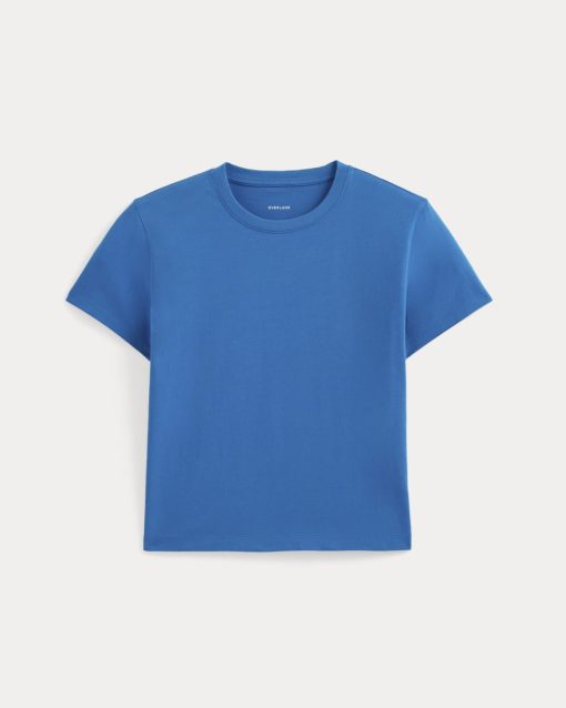 Alternative view of The Box-Cut Tee in Essential Cotton | Imperial Blue | No Pocket