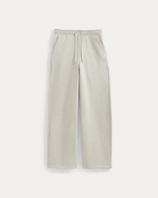 Alternative view of Luxe Fleece Wide-Leg Sweatpant | Heathered Oat