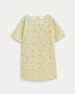 Alternative view of The Eyelet Mini Shift Dress | Light Yellow