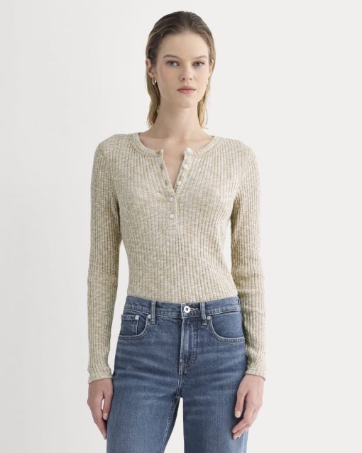 The Cozy Rib Henley | Cornstalk / Bone Twist