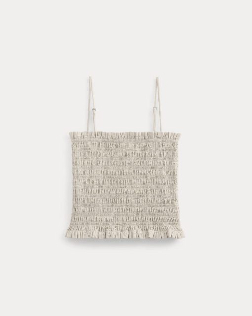 Alternative view of Gauze Smocked Cami | Birch