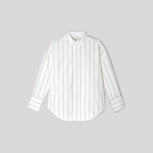 Alternative view of The Oversized Poplin Shirt | Black / Canvas Tan