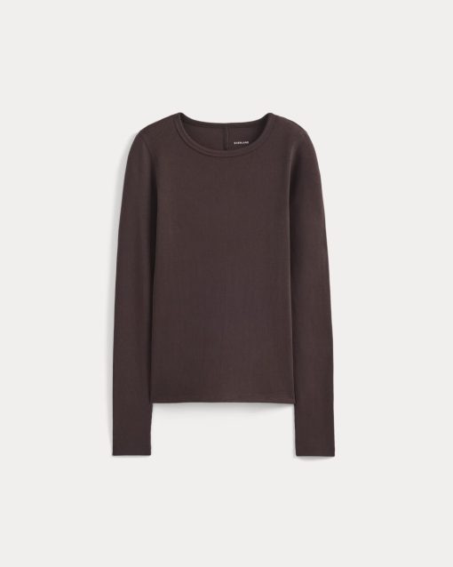 Alternative view of The Luxe Rib Long-Sleeve Crew | Coffee Bean