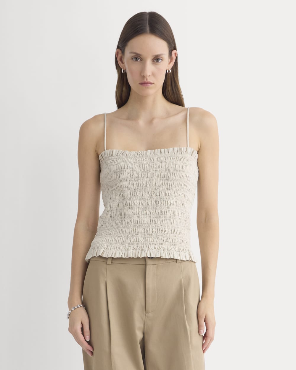 Gauze Smocked Cami | Birch