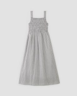 Alternative view of The Gauze Smock Dress | White / Black