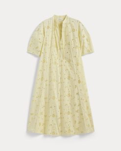 Alternative view of The Eyelet Midi Dress | Light Yellow