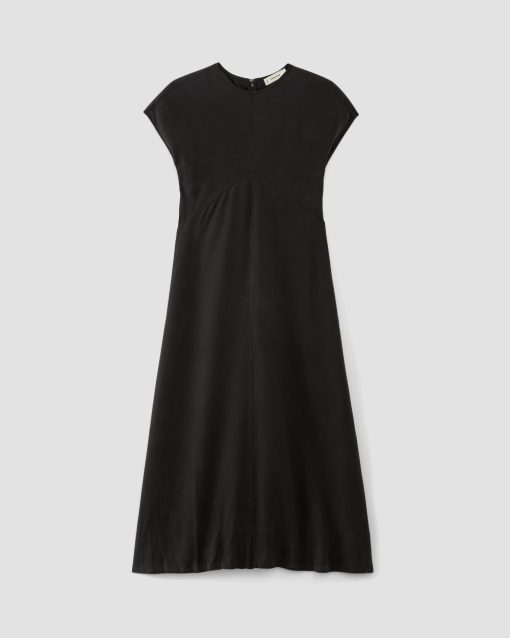 Alternative view of The TENCEL™ Short-Sleeve Midi Dress | Black