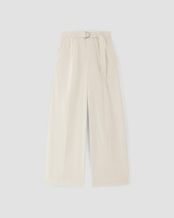 Alternative view of The Pleated Wide-Leg Chino | Bone