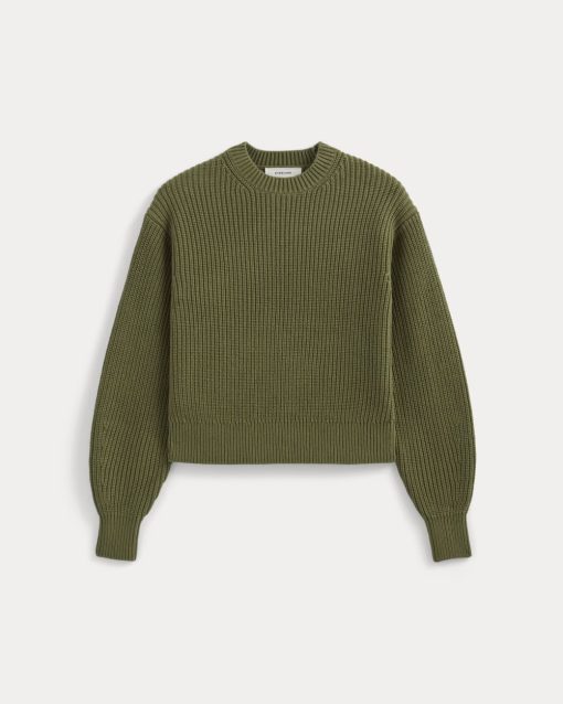 Alternative view of Cropped Ribbed Crew in Everyday Cotton | Mayfly