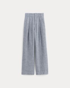 Alternative view of The Linen Way-High® Drape Pant  | White / Blue