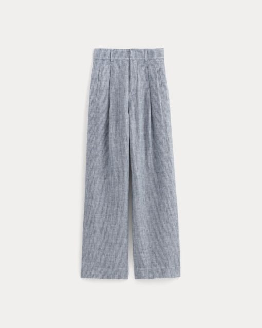 Alternative view of The Linen Way-High® Drape Pant  | White / Blue