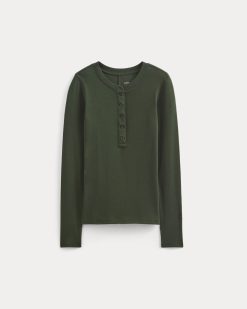 Alternative view of The Luxe Rib Henley | Dark Forest