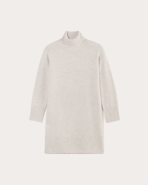 Alternative view of The Sweater Dress in Plush Cotton | Heathered Oat