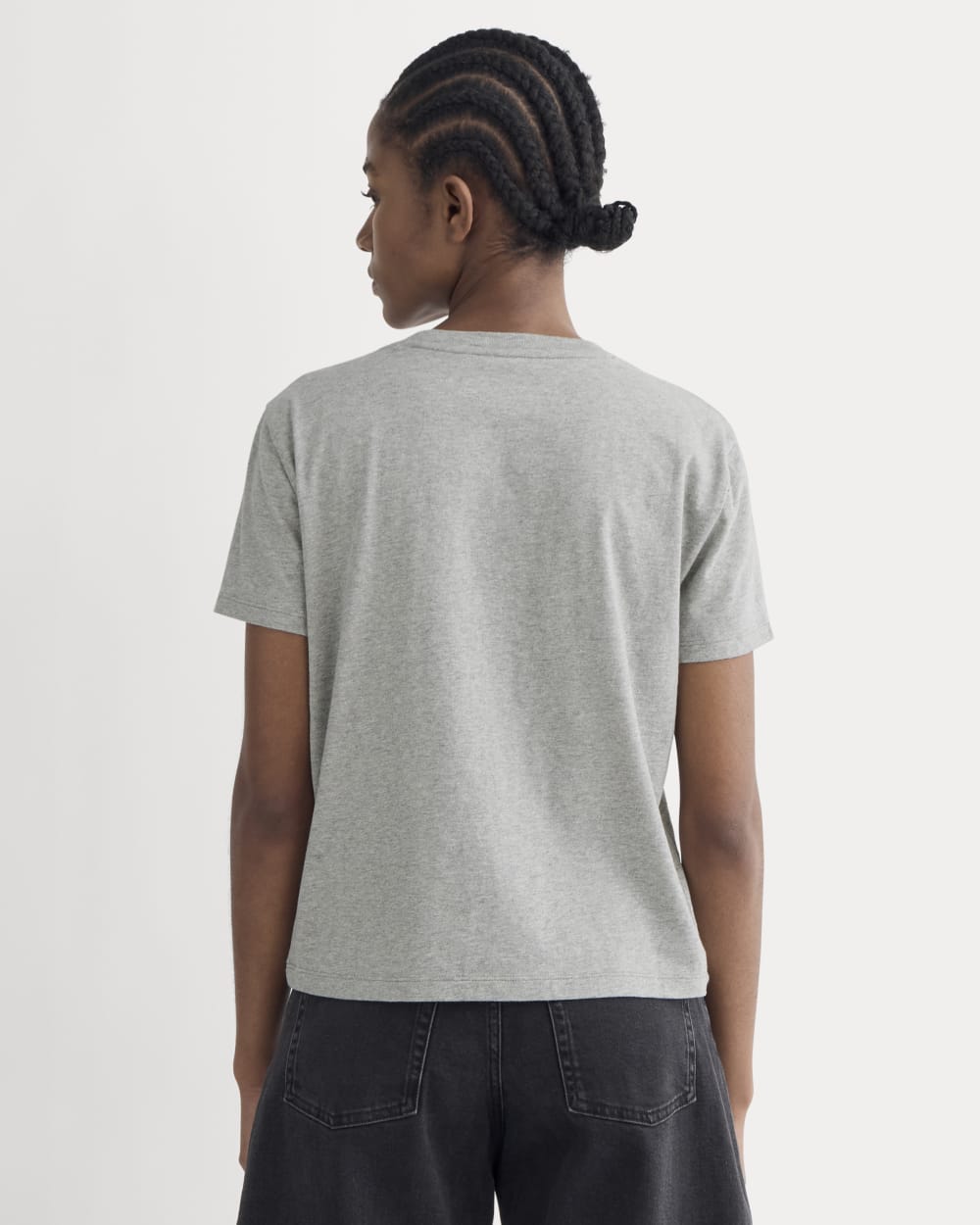 The Box-Cut Tee in Essential Cotton | Heathered Grey | Pocket - Image 4