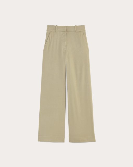 Alternative view of The Wide-Leg Pant in Stretch Linen | Trench Coat Khaki