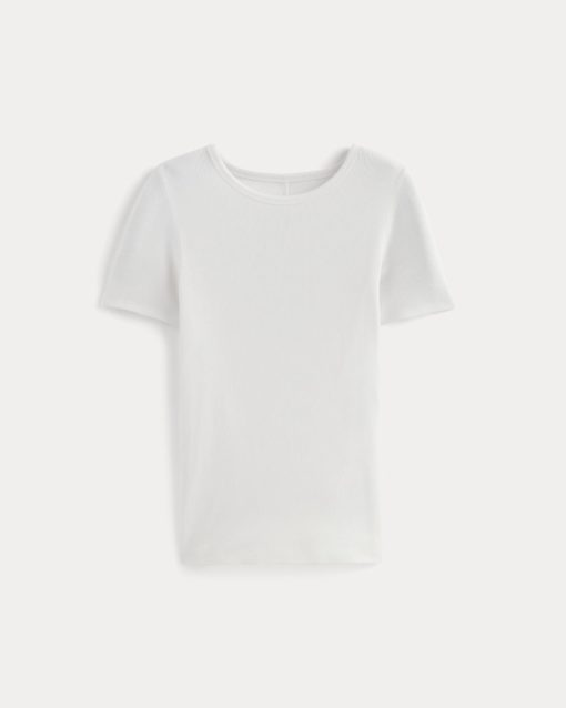 Alternative view of The Luxe Rib Crew | White